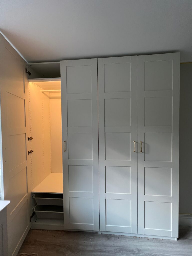 White fitted wardrobes